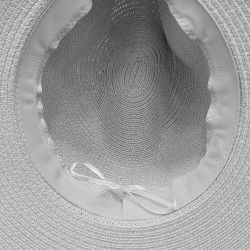 Juleeze Damenhut 58 cm Beige Papierstroh Muscheln