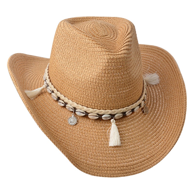 Juleeze Women's Hat Ø58 cm Brown Paper straw Round Shells