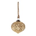 Clayre & Eef Christmas Bauble Ø 10x10 cm Gold colored Glass