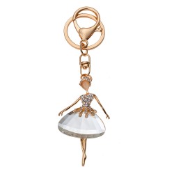 Juleeze Portachiavi Ballerina  Bianco Metallo