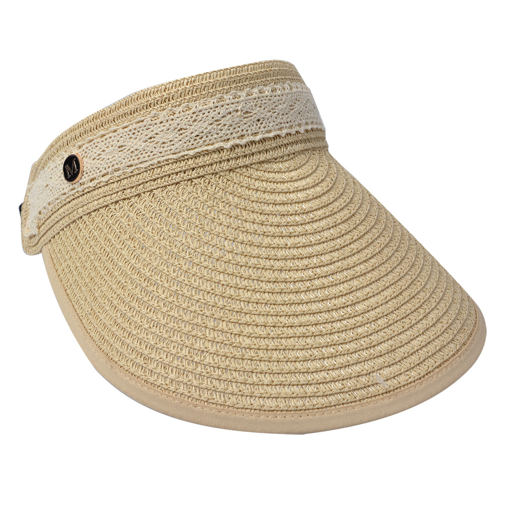 Juleeze Zonneklep one size Beige Papierstro afbeelding