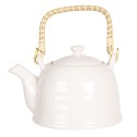 Clayre & Eef Teapot with Infuser 800 ml White Porcelain Round