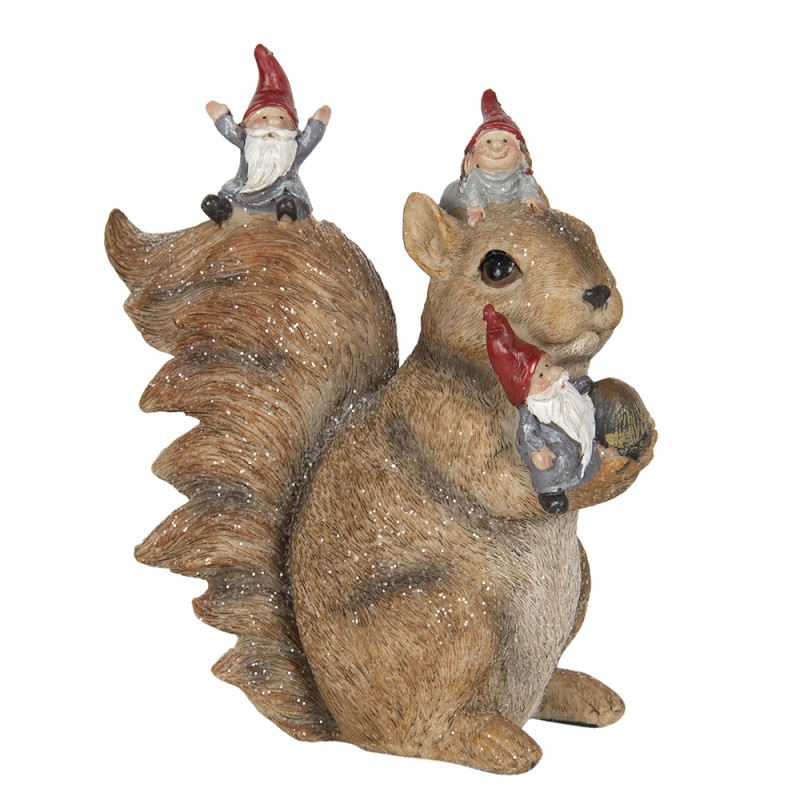 Clayre & Eef Figurine Squirrel 16x8x18 cm Brown Polyresin Squirrel