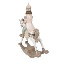 Clayre & Eef Statuetta Cavallo a dondolo 22x9x29 cm Bianco Plastica