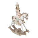 Clayre & Eef Figurine Cheval à bascule 22x9x29 cm Blanc Plastique