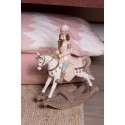 Clayre & Eef Statuetta Cavallo a dondolo 22x9x29 cm Bianco Plastica