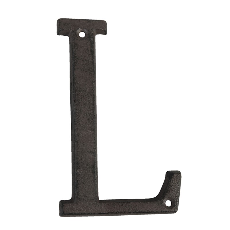 Clayre & Eef Iron Letter L 13 cm Brown Iron