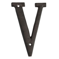 Iron Letter V Brown 8x1x13...
