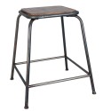 Clayre & Eef Stool 40x40x46 cm Brown Iron Square