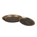 Clayre & Eef Decorative Serving Tray Gold colored Iron Round