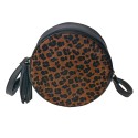 Juleeze Women's Handbag Ø 19 cm Brown Artificial Leather Round Leopard