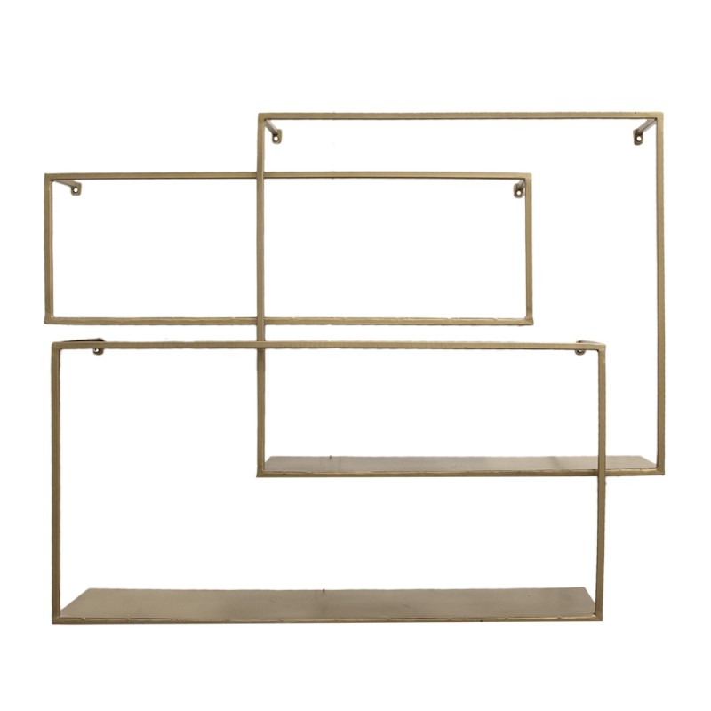 Clayre & Eef Wall Rack Set van 3 Gold colored Iron