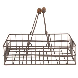 Clayre & Eef Storage Basket 34x19x8 cm Brown Iron Wood