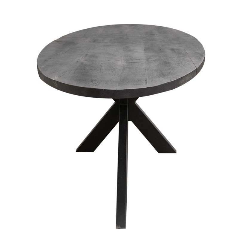 Clayre & Eef Esstisch 220x100x76 cm Schwarz Holz Oval