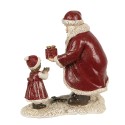 Clayre & Eef Figur Weihnachtsmann 14x9x14 cm Rot Polyresin
