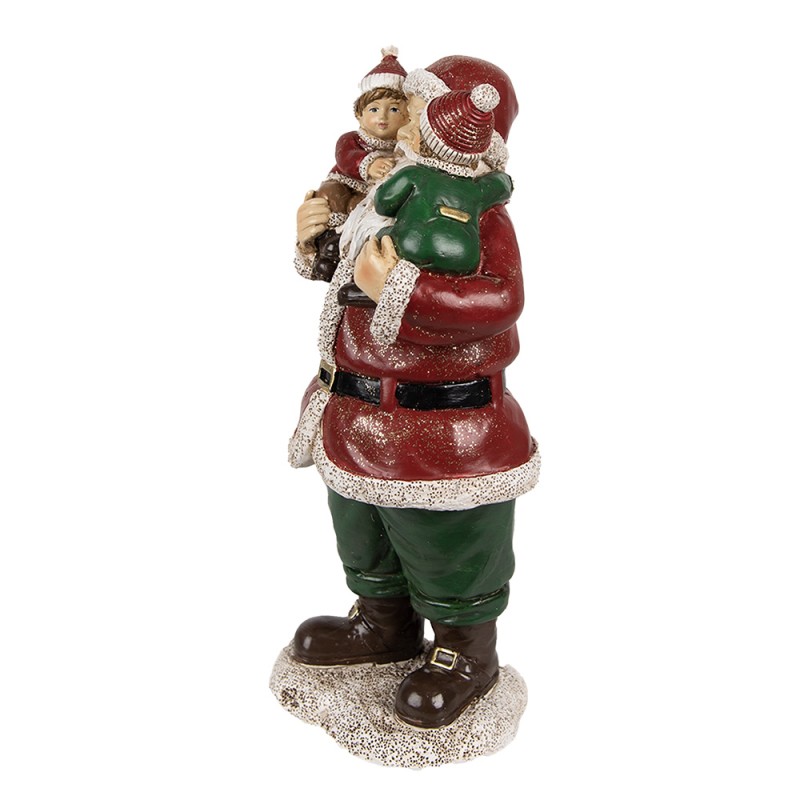 Clayre & Eef Figur Weihnachtsmann 10x8x21 cm Rot Polyresin