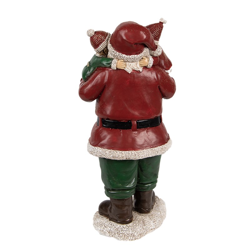 Clayre & Eef Figurine Père Noël 10x8x21 cm Rouge Polyrésine