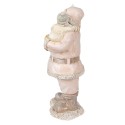 Clayre & Eef Figurine Père Noël 10x8x21 cm Rose Polyrésine