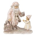 Clayre & Eef Figurine Santa Claus 14x9x14 cm Pink Polyresin