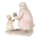 Clayre & Eef Figurine Santa Claus 14x9x14 cm Pink Polyresin