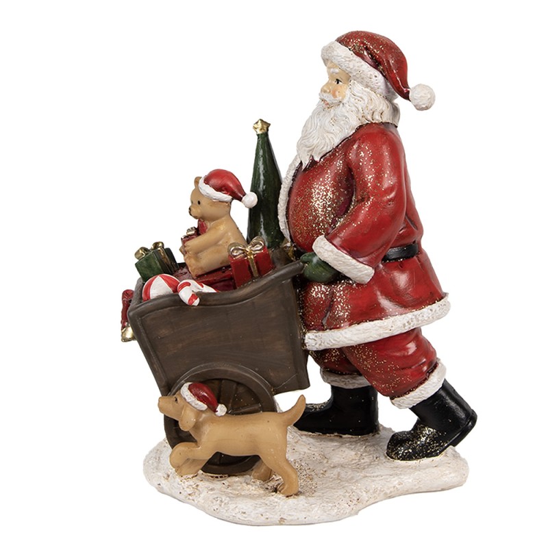 Clayre & Eef Figurine Père Noël 12x8x15 cm Rouge Polyrésine