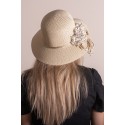 Juleeze Chapeau de femme Beige Paille en papier