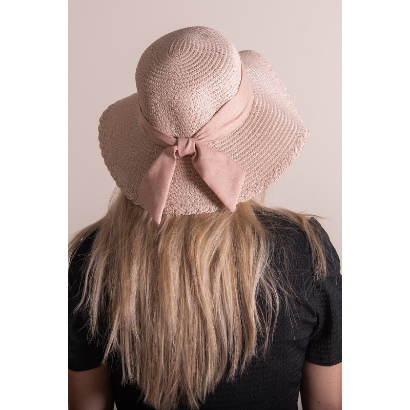 Juleeze Chapeau de femme Rose Paille en papier