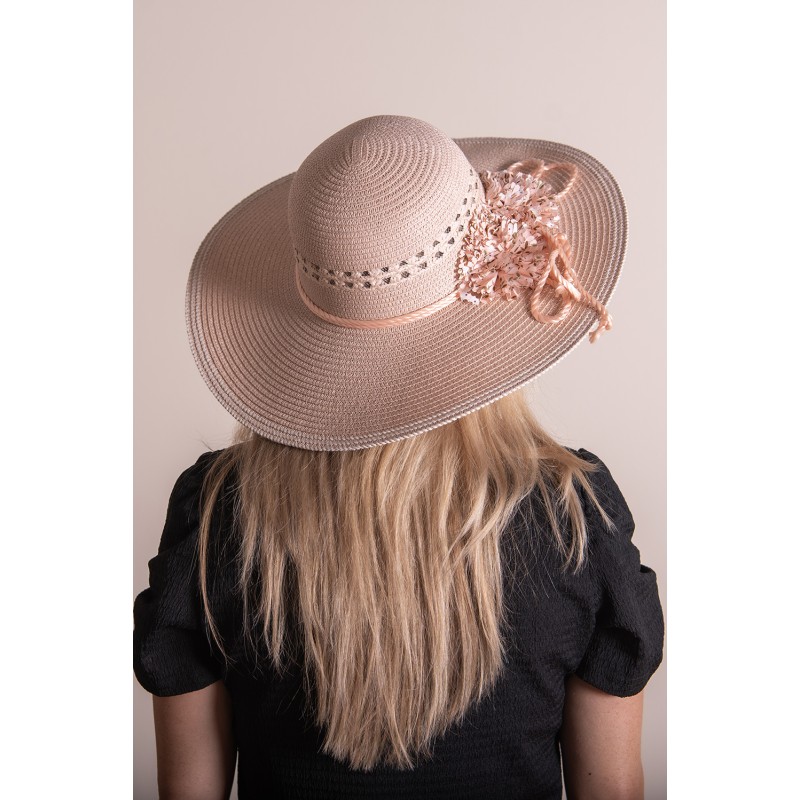 Juleeze Chapeau de femme Rose Paille en papier