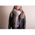 Juleeze Winter Scarf Women 50x180 cm Pink Grey Diamond