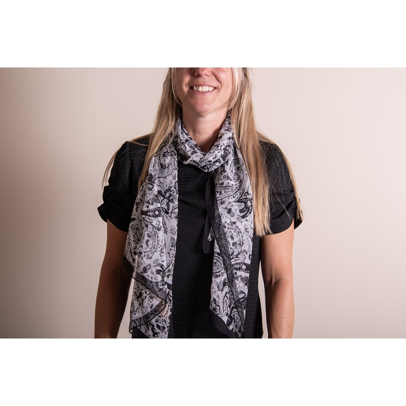 Juleeze Printed Scarf 50x160 cm Grey