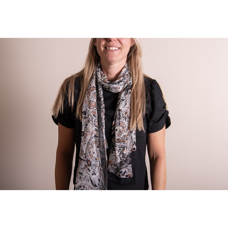 Juleeze Printed Scarf 50x160 cm Black