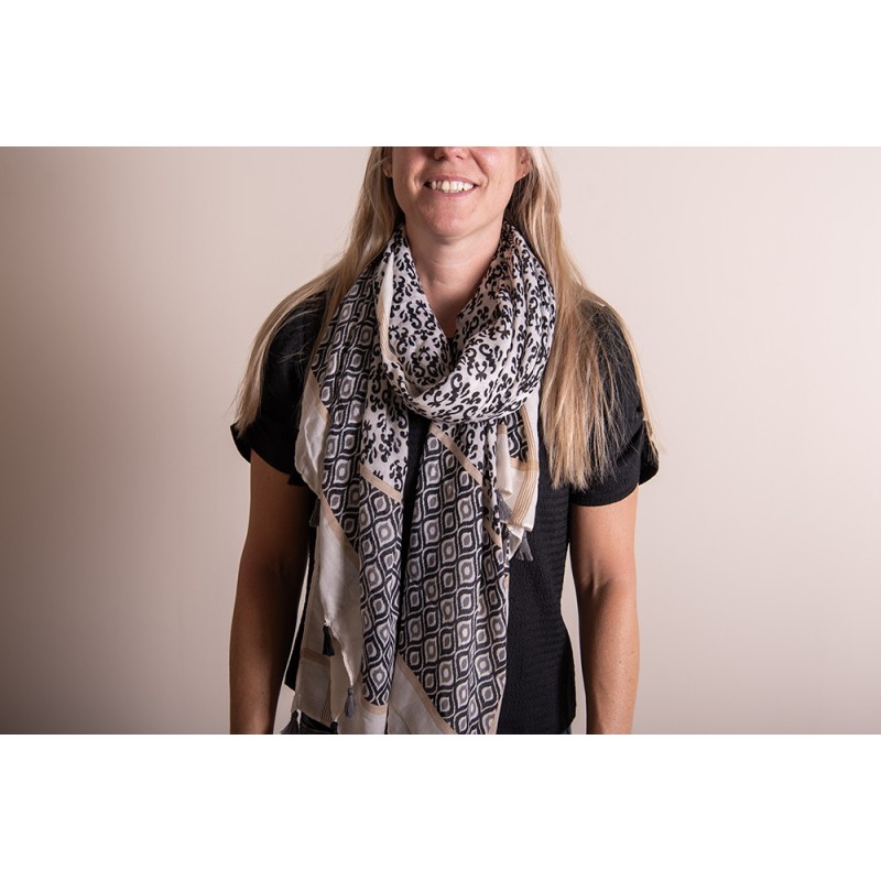 Juleeze Printed Scarf 90x180 cm Black White