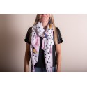 Juleeze Printed Scarf 90x180 cm Pink Blue