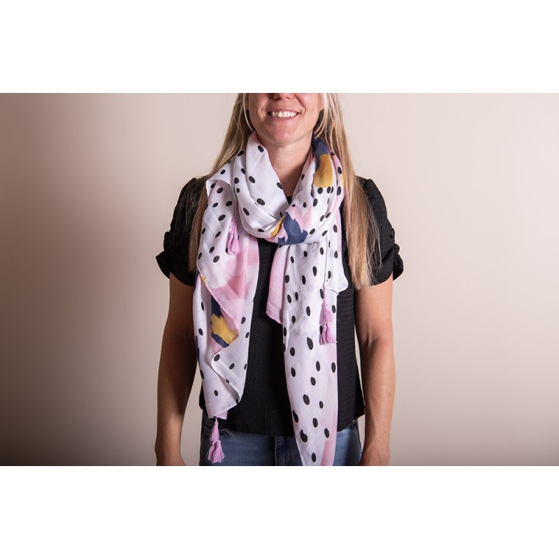 Juleeze Printed Scarf 90x180 cm Brown Pink