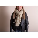 Juleeze Wintersjaal Dames  70x190 cm Beige Blauw