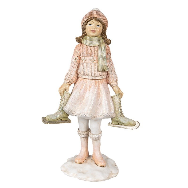 Clayre & Eef Figurine Girl 21 cm Pink Polyresin