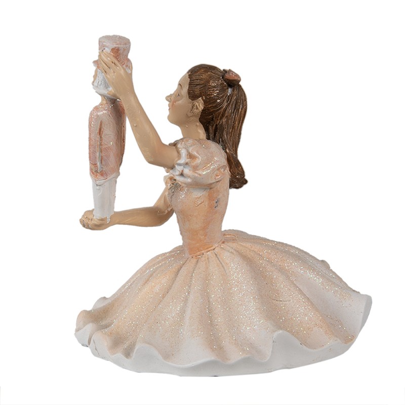 Clayre & Eef Statuetta Ballerina  13 cm Rosa Poliresina