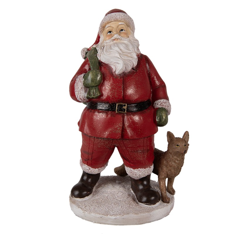 Clayre & Eef Figurine Père Noël 16x14x26 cm Rouge Polyrésine