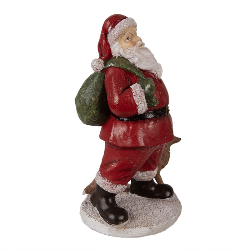 Clayre & Eef Figur Weihnachtsmann 16x14x26 cm Rot Polyresin