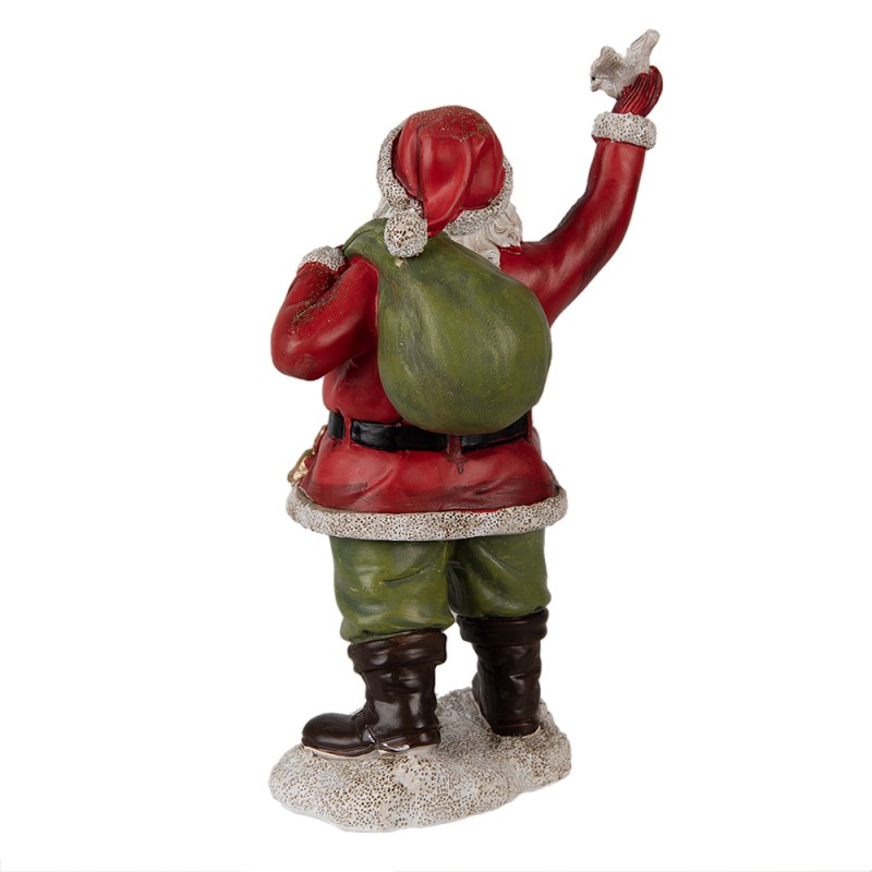 Clayre & Eef Figurine Père Noël 13x10x23 cm Rouge Polyrésine