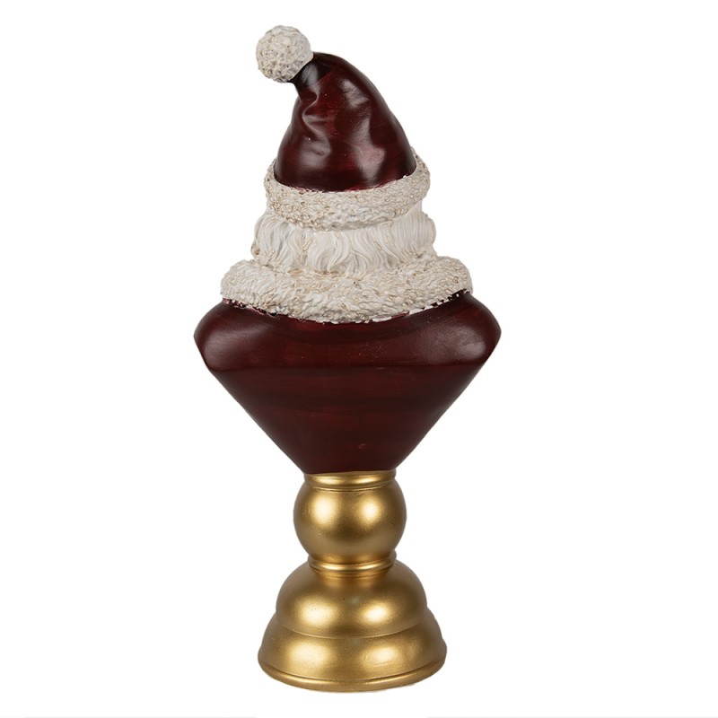 Clayre & Eef Bust Santa Claus 19x15x40 cm Red Polyresin