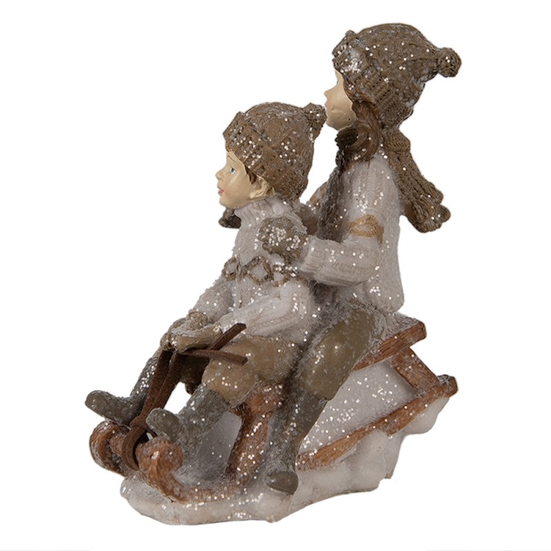 Clayre & Eef Statuetta Bambini 11 cm Beige Poliresina