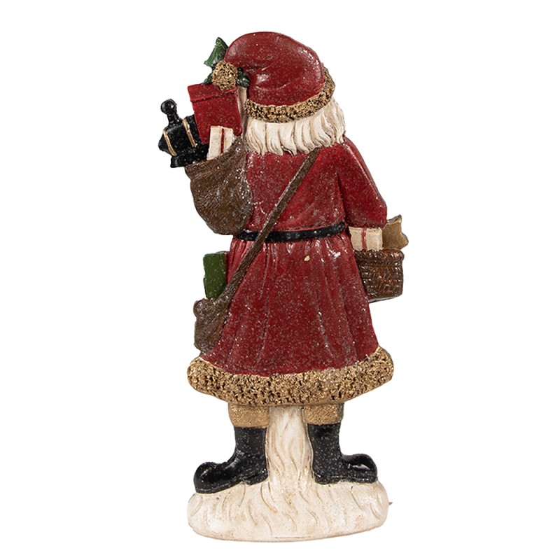 Clayre & Eef Figurine Santa Claus 12x4x24 cm Red Polyresin