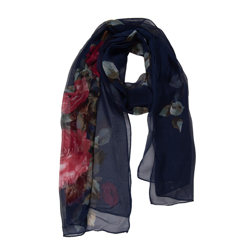 Juleeze Printed Scarf 50x160 cm Blue Flowers