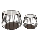 Clayre & Eef Side Table Set of 2 Brown Iron Glass