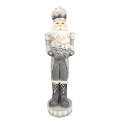 Clayre & Eef Figurine Père Noël 82 cm Couleur argent Polyrésine