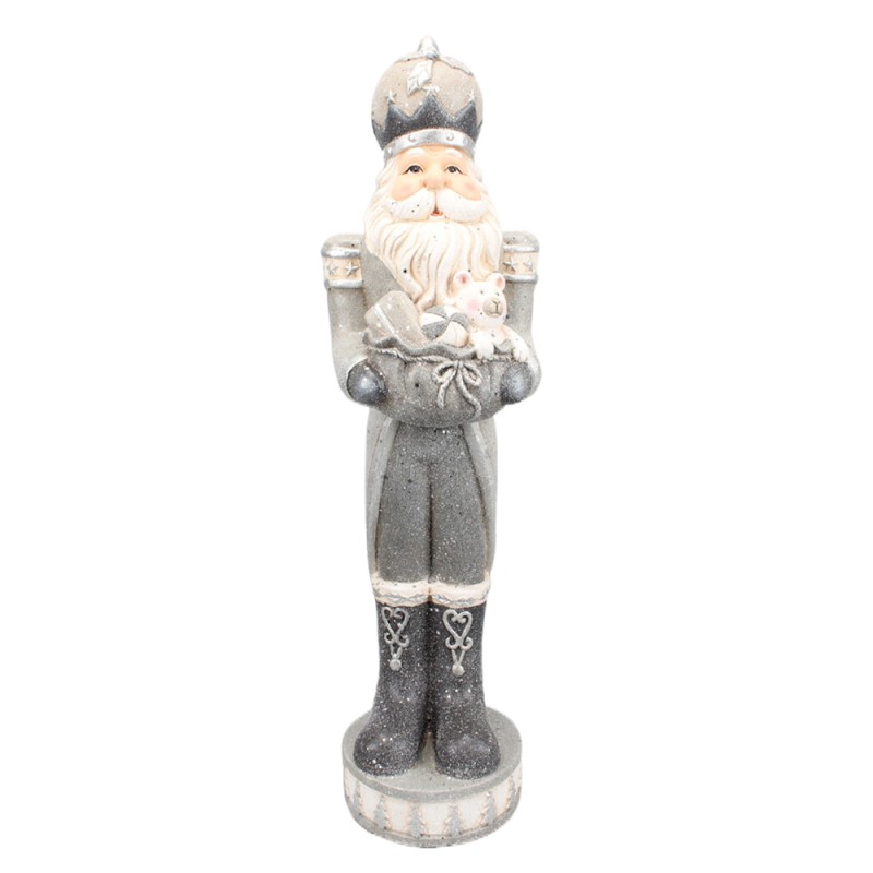 Clayre & Eef Figur Weihnachtsmann 82 cm Silberfarbig Polyresin