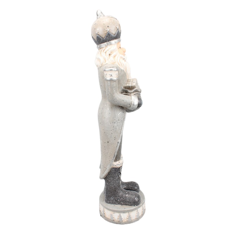 Clayre & Eef Figurine Père Noël 82 cm Couleur argent Polyrésine