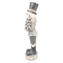 Clayre & Eef Figurine Bonhomme de neige 82 cm Couleur argent Polyrésine