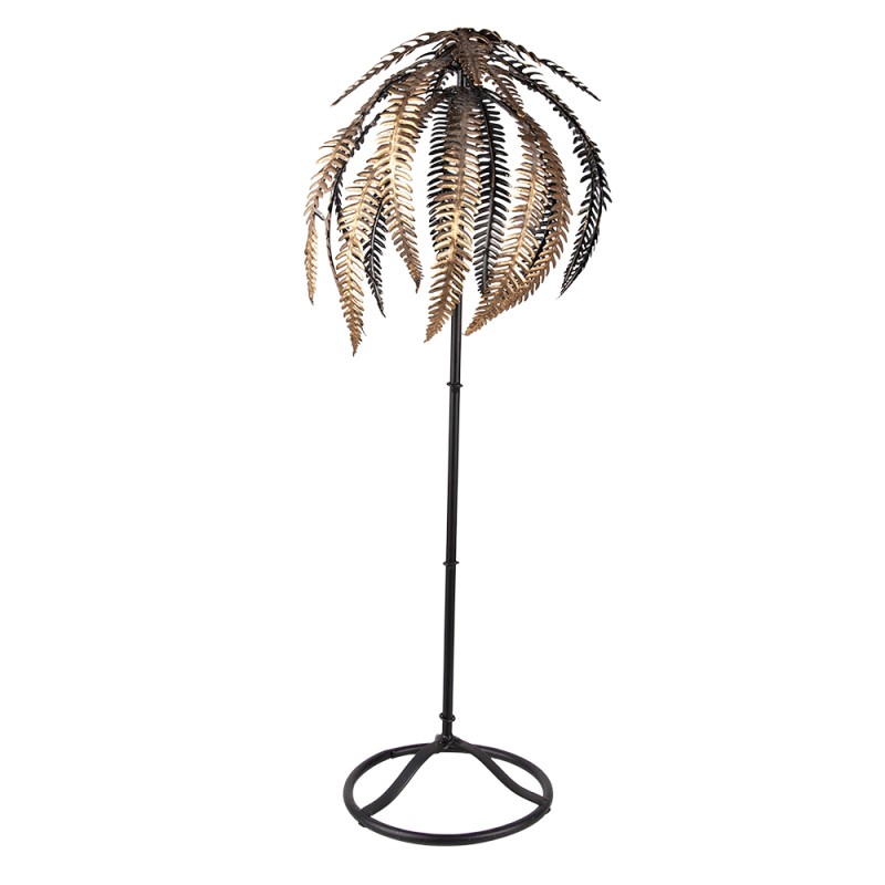 Clayre & Eef Decoratie Palm 73 cm Goudkleurig Zwart Ijzer